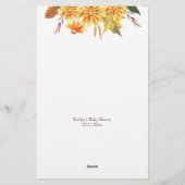 Papeterie Baby shower prédiction jeu petit citrouille (Dos)