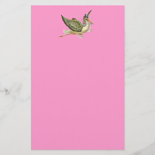 PAPETERIE BABY SHOWER STORK (Devant)