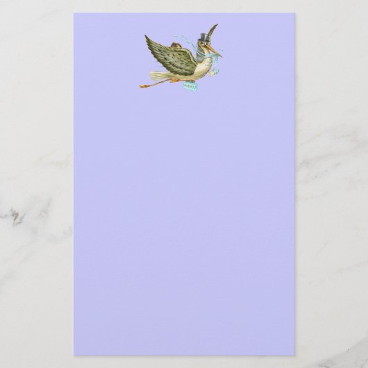 PAPETERIE BABY SHOWER STORK (Devant)