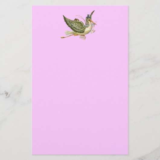 PAPETERIE BABY SHOWER STORK (Devant)