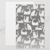 Papeterie Bad Cats Knocking Stuff Over, White Cats on Black (Devant / Derrière)