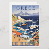 Papeterie Baie 1955 de la Grèce Athènes d'affiche de voyage (Devant / Derrière)