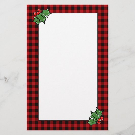 Papeterie Baies feuilles saintes classique bison rouge plaid (Devant)