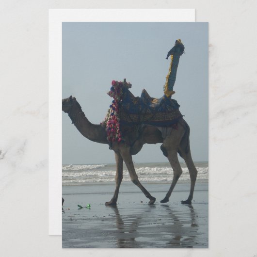 Papeterie Balade en chameaux tribaux : Marée matinale Sables (Devant / Derrière)