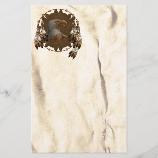 Papeterie Bald Eagle Mandala Native American Stationery (Devant)