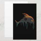 Papeterie baleine noire Halloween (Devant / Derrière)