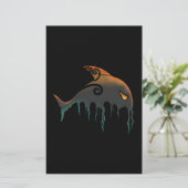 Papeterie baleine noire Halloween (Debout devant)