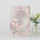 Papeterie Ballerina Pose de danse florale rose (Debout devant)