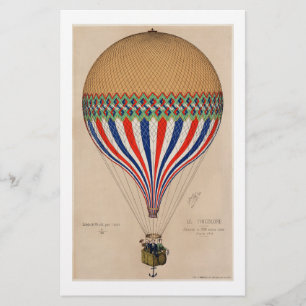 PAPETERIE : BALLON D'AIR CHAUD vintage FRANÇAIS