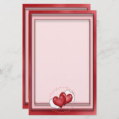 Papeterie Ballons Coeurs Avec Petits Coeurs (Devant / Derrière)