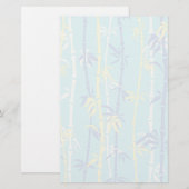 Papeterie Bambou motif turquoise, bleu, jaune coutume (Devant / Derrière)