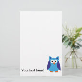 Papeterie Bande dessinée bleue de hibou (Debout devant)