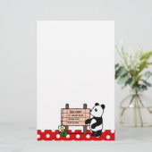 Papeterie Bande dessinée et pois personnalisés de panda (Debout devant)
