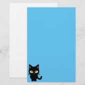 Papeterie Bande dessinée mignonne de chat noir (Devant / Derrière)
