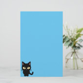 Papeterie Bande dessinée mignonne de chat noir (Debout devant)