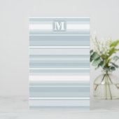 Papeterie Bandes bleu glace monogramme (Debout devant)