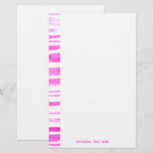 Papeterie Bandes d'aquarelle rose moderne (Devant / Derrière)