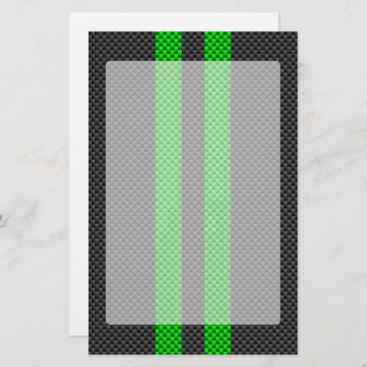 Papeterie Bandes de course Accent Green Carbon Fibre Style (Devant / Derrière)