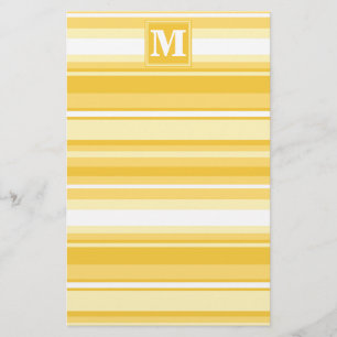 Papeterie Bandes jaunes monogrammes