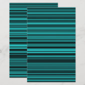 Papeterie Bandes noires turquoises (Devant / Derrière)