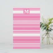 Papeterie Bandes rose monogramme (Debout devant)