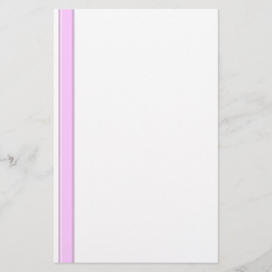Papeterie Bandes roses sur papier à lettres blanc non doublé (Devant)