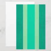Papeterie Bandes vertes et turquoise (Devant / Derrière)