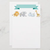Papeterie Bannière d'animaux de safari (Devant / Derrière)
