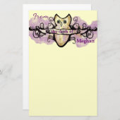 Papeterie Barres de hibou et de musique (Devant / Derrière)