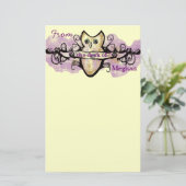 Papeterie Barres de hibou et de musique (Debout devant)