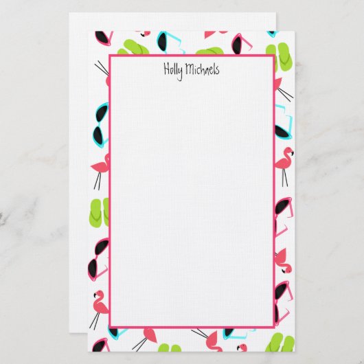 Papeterie Bascules électroniques de Flamants roses et (Devant / Derrière)