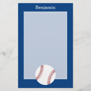 Papeterie Base-ball avec le nom fait sur commande - bleu