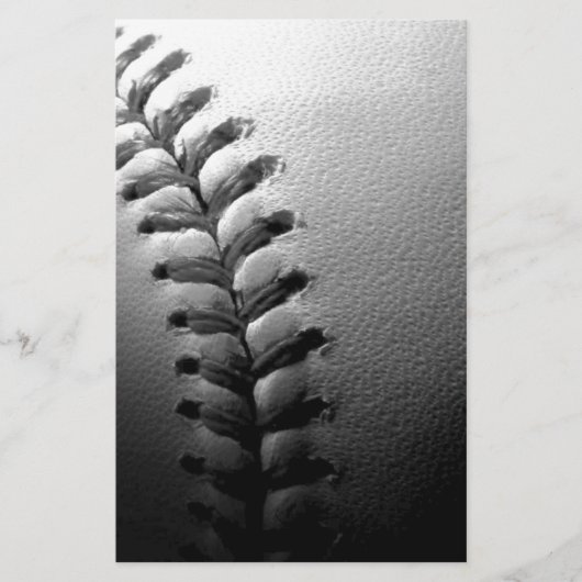 Papeterie Baseball en noir et blanc en gros plan (Devant)