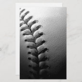 Papeterie Baseball en noir et blanc en gros plan (Devant / Derrière)