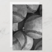 Papeterie Baseball noir et blanc (Devant / Derrière)