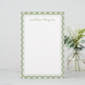 Papeterie Basic Gingham Sage Green Border (Debout devant)