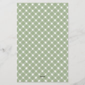 Papeterie Basic Gingham Sage Green Border (Dos)