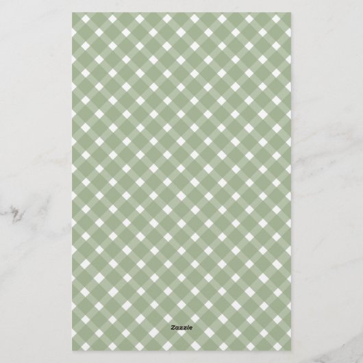 Papeterie Basic Gingham Sage Green Border (Dos)