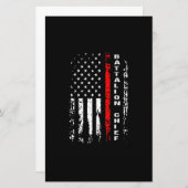 Papeterie Bataillon des pompiers Bataillon en chef Cadeau en (Devant / Derrière)