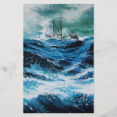 Papeterie Bateau dans la mer dans la tempête (Dos)