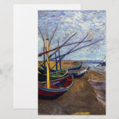 Papeterie Bateaux de pêche sur la plage (Devant / Derrière)