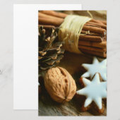 Papeterie Bâtons et étoiles de cannelle de Noël (Devant / Derrière)