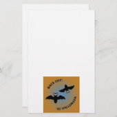 Papeterie Bats d'Halloween bleu orange (Devant / Derrière)