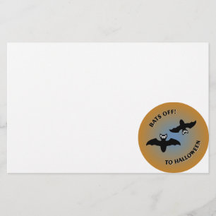 Papeterie Bats d'Halloween bleu orange