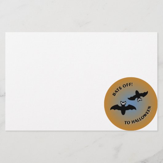 Papeterie Bats d'Halloween bleu orange (Devant)