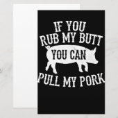 Papeterie BBQ | BBQ Rub My Butt Pull My Pork Smok Grilling (Devant / Derrière)