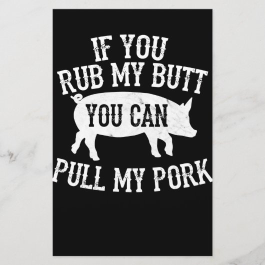 Papeterie BBQ | BBQ Rub My Butt Pull My Pork Smok Grilling (Devant)