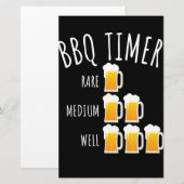 Papeterie BBQ | BBQ Timer Bière Boire Funny Grilling (Devant / Derrière)