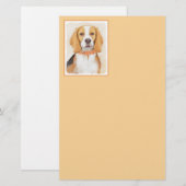 Papeterie Beagle Hound Dog Peinture Animal Art original (Devant / Derrière)