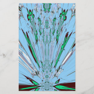 Papeterie Beau Aqua Bleu Extraordinaire Motif Art Floral